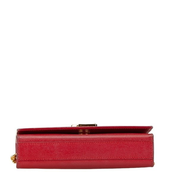 Saint Laurent KATE Chain Shoulder Bag 354121 Red Leather Women's SAINT LAURENT - Picture 3 of 7